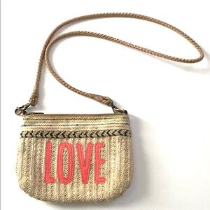 Sakroots The Sak Natural Love Straw Crossbody Bag